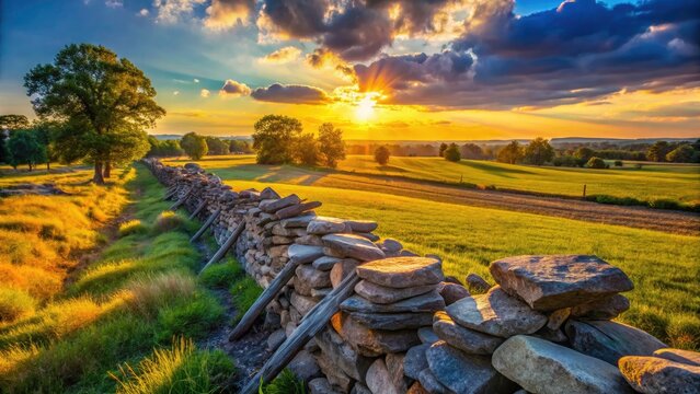 Historic stone fences at Gettysburg, etched with the memories of a pivotal battle.