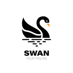 Swan Logo. Swan Logo Design. Swan Logo Brand. Swan Logo Vector Design Isolated on White Background