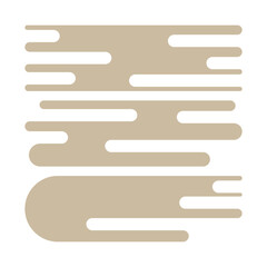 Beige abstract icon. Horizontal stripe motif. Smooth flowing lines. Minimal vector design.