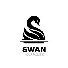 Obraz premium Swan Logo. Swan Logo Design. Swan Logo Brand. Swan Logo Vector Design Isolated on White Background