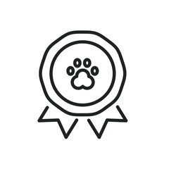 Pet certified thin line icons. Editable stroke and Perfect pixel on transparent background