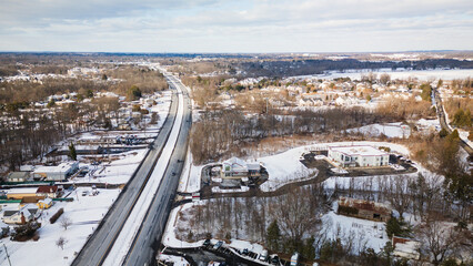 Aerial Drone of New Jersey Real Estate Winter 2025