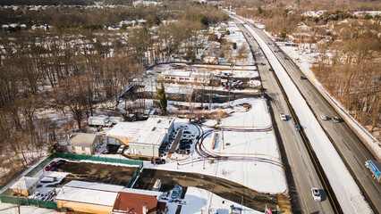 Aerial Drone of New Jersey Real Estate Winter 2025
