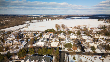 Aerial Drone of New Jersey Real Estate Winter 2025