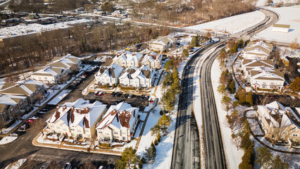 Aerial Drone of New Jersey Real Estate Winter 2025