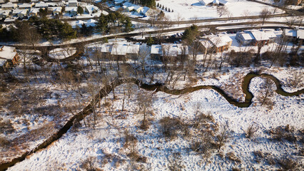 Aerial Drone of New Jersey Real Estate Winter 2025