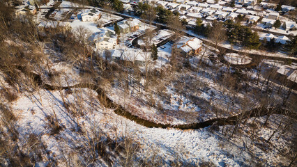 Aerial Drone of New Jersey Real Estate Winter 2025