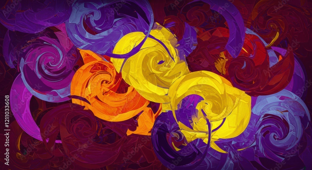 Aufkleber abstract whirlwind of color: a vibrant and dynamic abstract artwork featuring swirling patterns in s