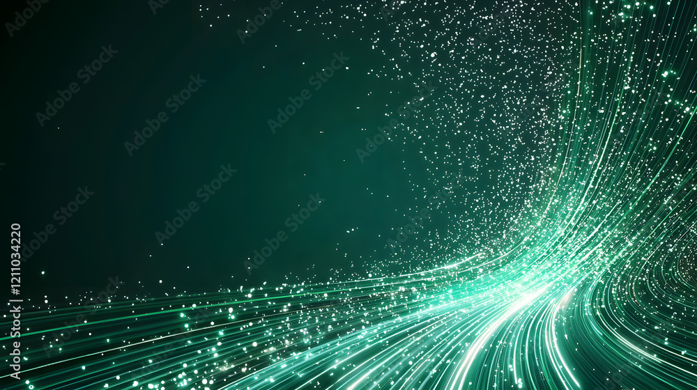 Poster dynamic light trails digital space abstract graphics futuristic environment aerial view motion and e