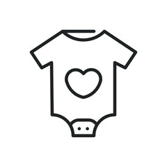 Baby clothes line icons. Editable stroke and Perfect pixel on transparent background