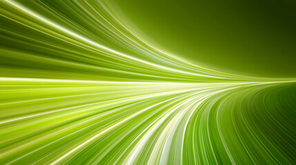 Obraz premium Dynamic green light trails abstract background digital art smooth environment wide angle motion concept