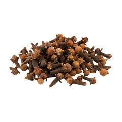 Illustration of a vibrant pile of whole cloves on a transparent background, perfect for cooking, baking, and spice-related visuals.