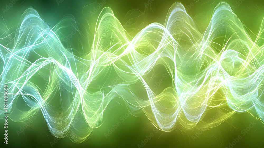 Poster dynamic energy waves abstract digital art vibrant color palette virtual environment close-up view vi