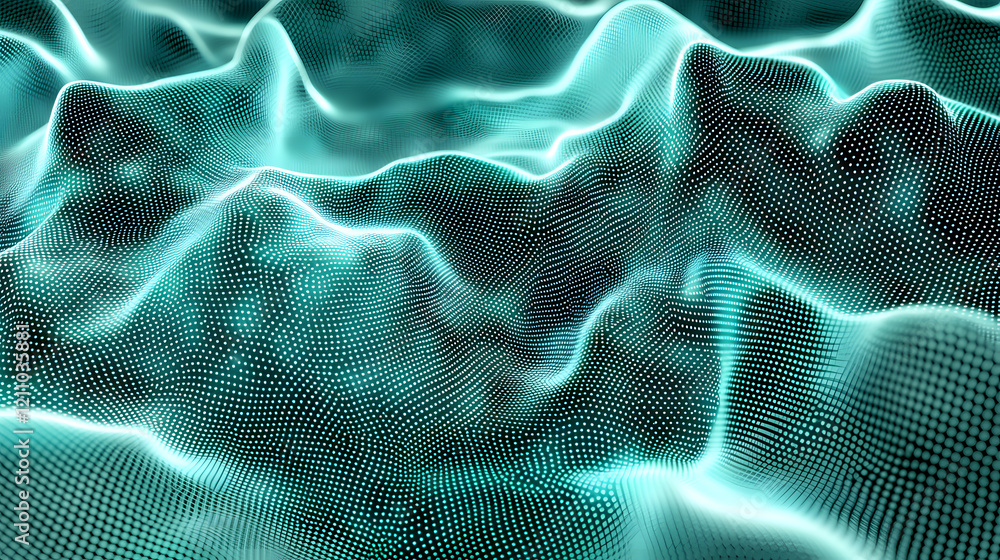Poster dynamic wave patterns abstract digital art graphic design tech environment close-up view visual inno