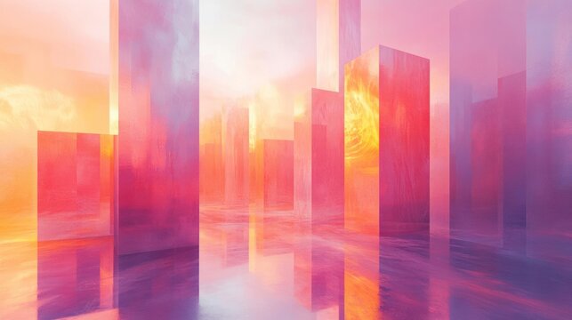 depicts an abstract background featuring numerous rectangular columns of varying heights,