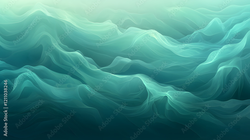 Poster dynamic ocean waves coastal serenity digital art tranquil environment abstract viewpoint fluidity an