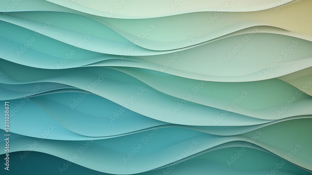 Aufkleber flowing waves of colorful patterns abstract design digital art vibrant environment aesthetic view vi