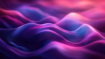 Obraz premium A vibrant, abstract representation of a colorful wave-like pattern with shades of pink and purple.