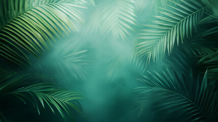 Obraz premium Lush green foliage in a tropical rainforest nature scene close-up perspective vibrant environment serenity concept