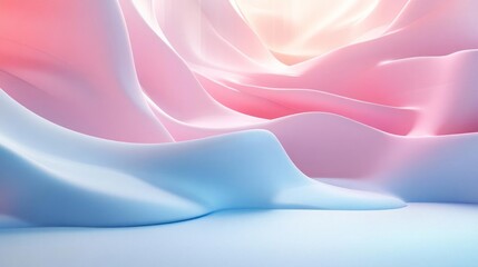 Obraz premium An abstract background featuring pastel pink and blue colors with wavy shapes.