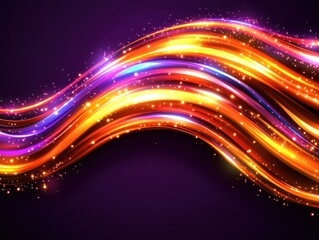 Colorful glowing wave on dark background
