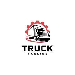 Truck Logo with Gear Design