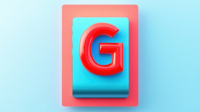 Vibrant 3D Letter G in Bold Colors on Bright Background