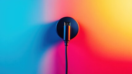 Colorful background USB-C charging cable connection