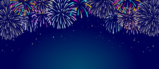花火の背景ベクターイラスト バナー
