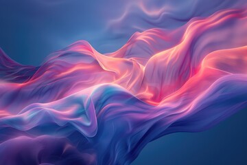Obraz premium Abstract art featuring flowing, vibrant pink and blue hues, creating a dreamy, ethereal visual.