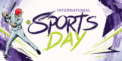 Baseball Abstract Sports Background Vector. International Sports Day Illustration. Graphic Design for the decoration of gift certificates, banners, and flyer