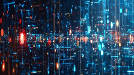 Fototapeta premium Abstract Digital Data Stream Network Visualization