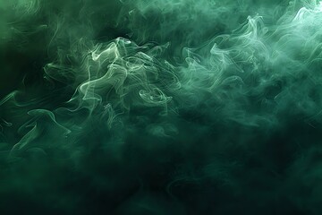 Ethereal green smoke swirls creating mysterious atmospheric effects against dark background, perfect for overlay designs and dramatic visual compositions in advertising projects.