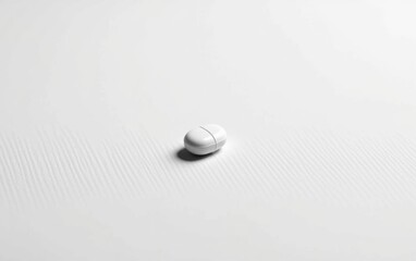 A single  capsule pill resting on a clean white surface, casting a subtle shadow.