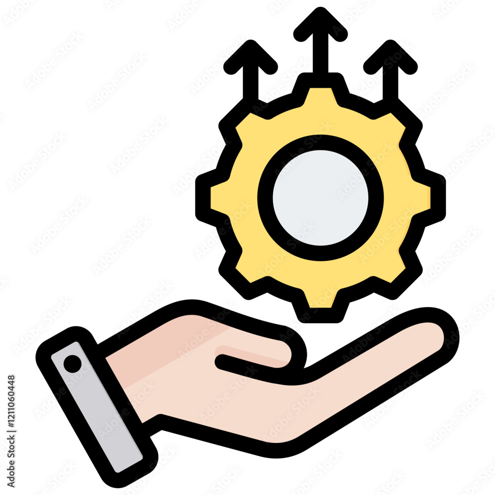 Poster skill development outline color icon