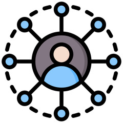 Networking Outline Color Icon