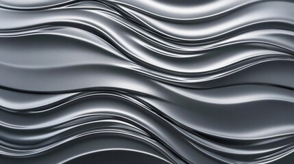 liquid chrome abstract background with rippling metallic waves, deep gunmetal to bright silver gradient, modern sleek texture