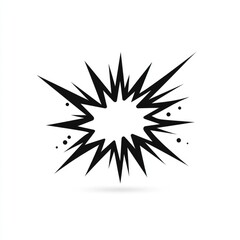 Obraz premium Black and white starburst explosion graphic design element.