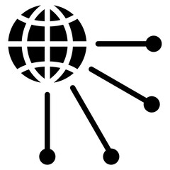 Professional Network Glyph Icon