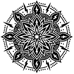 Lightning mandala silhouette