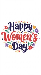 Happy Women s Day Floral Design Festive Greeting Card Illustration