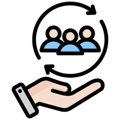 Retention Outline Color Icon