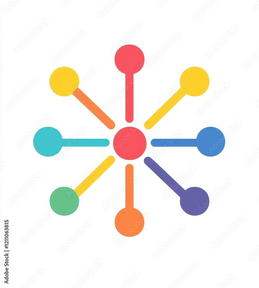 Poster colorful network connection graphic.
