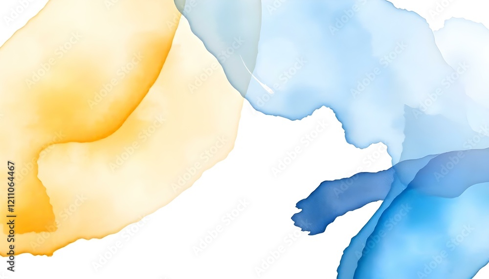 Poster abstract watercolor background featuring soft, flowing paint strokes in various colors