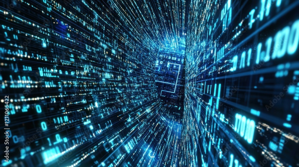 Poster digital data stream: a journey through the cyberspace