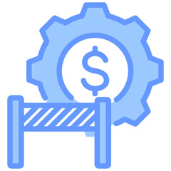 Trade Barrier Blue Icon