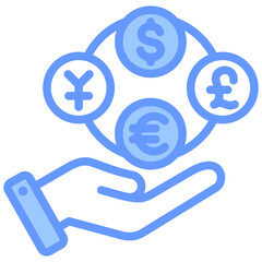 Foreign Exchange Blue Icon