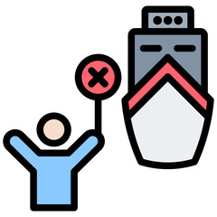 Embargo Outline Color Icon