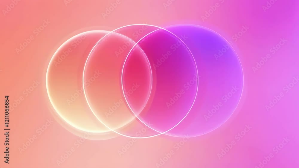 Poster colorful symmetric shapes evolving in a vibrant abstract background