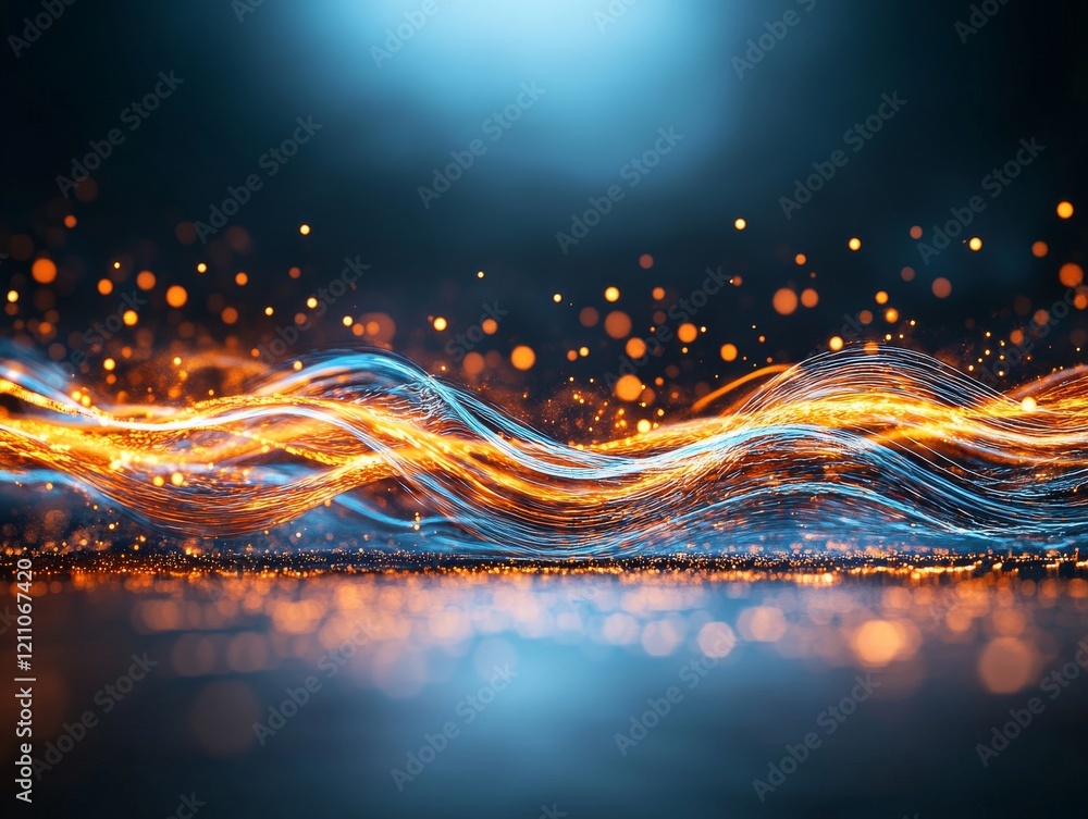 Aufkleber colorful waves of light create an abstract and energetic visual display in the dark
